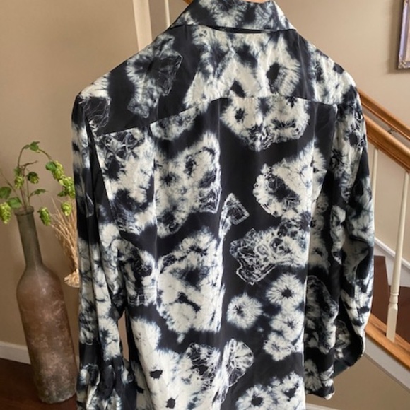 Et Vous Black and White Dandelion Fine Silk Blouse Size Small - Picture 3 of 11